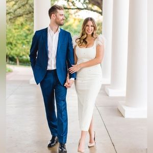 Likely NYC Cameron Feather Sleeve Dress